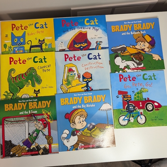 Lot of 8 Pete the Cat and Brady Brady Kids Books - Picture 1 of 1